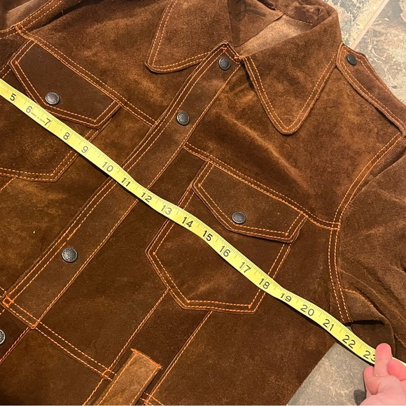 Vtg El Toro Bravo Jacket Mens 42 Brown Suede Split Cowhide Western Rodeo - Picture 2 of 7